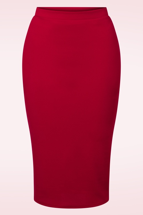 Vintage Chic for Topvintage - Bella midi rok in lippenstift rood