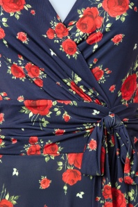 Vintage Chic for Topvintage - Andi Floral Swing Kleid in Marineblau 2