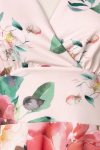 Vintage Chic for Topvintage - Miley Flower Swing Dress in Dusty Pink and Multi 2