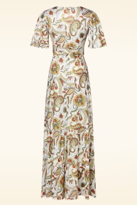Vintage Chic for Topvintage - Farrah Paisley maxi jurk in crème 3