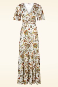 Vintage Chic for Topvintage - Farrah Paisley maxi jurk in crème