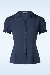 Banned Retro - Jane Blouse in Navy