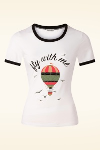 Banned Retro - T-Shirt Fly With Me en blanc cassé