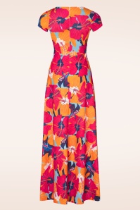 Vintage Chic for Topvintage - Rinda Floral maxi jurk in oranje en multi 3