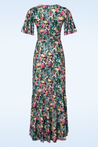 Vintage Chic for Topvintage - Fiona Floral Maxi Dress in Black and Multi 3