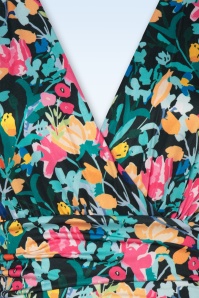 Vintage Chic for Topvintage - Fiona Floral Maxi Dress in Black and Multi 2