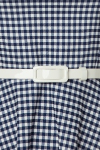 Vintage Chic for Topvintage - Francine Gingham swing jurk in navy en wit 2