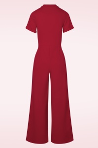 Vintage Chic for Topvintage - Izzy Kurzarm Jumpsuit in Rot 3