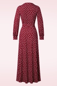 Topvintage Boutique Collection - Carina polkadot maxi wikkeljurk in rood en wit 5