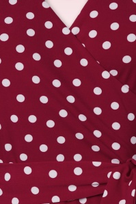Topvintage Boutique Collection - Carina polkadot maxi wikkeljurk in rood en wit 3