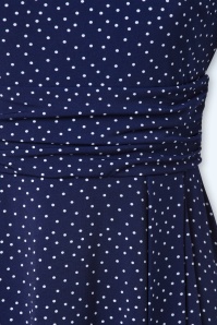 Topvintage Boutique Collection - Mitzy polkadot jurk in blauw en wit 4