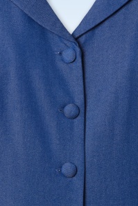 Topvintage Boutique Collection - Angie Chambray swing jurk in blauw 3