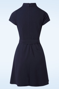 Topvintage Boutique Collection - Sandra A-lijn jurk in marineblauw 6