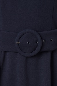 Topvintage Boutique Collection - Sandra A-lijn jurk in marineblauw 3
