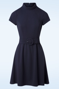 Topvintage Boutique Collection - Sandra A-lijn jurk in marineblauw 2