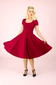 Topvintage Boutique Collection - Darlene Swing Kleid in tiefem Rot. 3