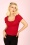 Topvintage Boutique Collection - Darlene top in lippenstift rood