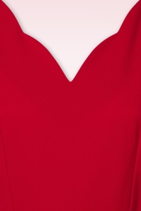 Vintage Diva  - Beth swing jurk in scarlet rood 6