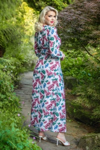 Vintage Diva  - Annique Wildflower maxi jurk in wit 4