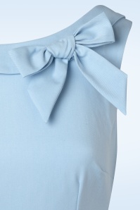 Vintage Diva  - The Arabella Bow Penciljurk in lichtblauw 3
