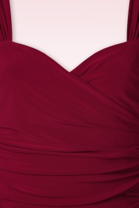 Vintage Diva  - Gwenyth pencil jurk in merlot rood 6