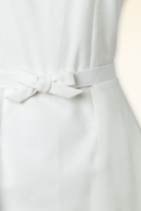 Vintage Diva  - The Arabella Bridal pencil jurk in wit 5