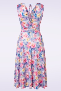 Vintage Chic for Topvintage - Jane Floral swing jurk in lila 3