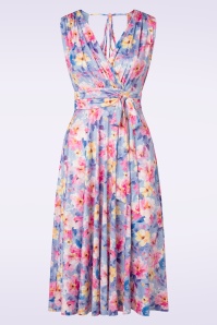 Vintage Chic for Topvintage - Jane Floral swing jurk in lila