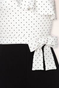 Vintage Chic for Topvintage - Gwyneth polkadot jumpsuit in zwart en wit 2