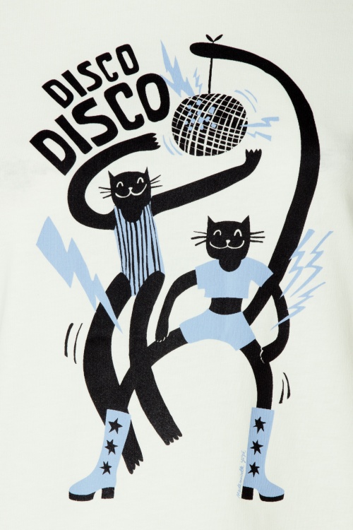 Mademoiselle YéYé - Disco T-Shirt in wit 2