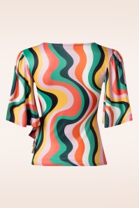 Vintage Chic for Topvintage - Belle geometrisch slinky top in multi 3