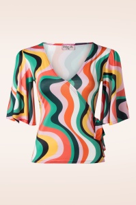 Vintage Chic for Topvintage - Belle geometrisch slinky top in multi