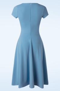 Vintage Chic for Topvintage - Esmeralda swing jurk in licht blauw 3