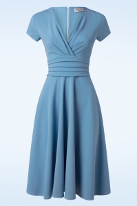 Vintage Chic for Topvintage - Esmeralda swing jurk in licht blauw