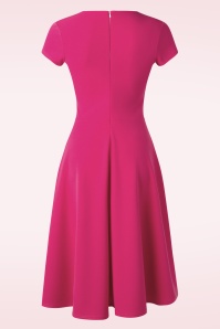 Vintage Chic for Topvintage - Esmeralda swing jurk in fel roze 3