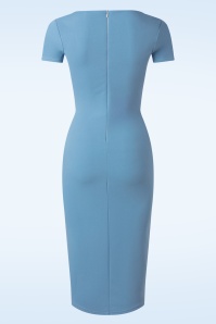 Vintage Chic for Topvintage - Violetta pencil jurk in licht blauw 3