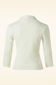 Vintage Chic for Topvintage - Beatrice jacquard blazer in crème  3