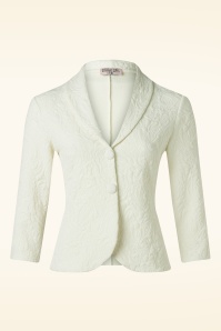 Vintage Chic for Topvintage - Beatrice jacquard blazer in crème 