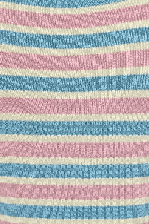 Banned Retro - Vivian gestreepte trui in roze en blauw 4