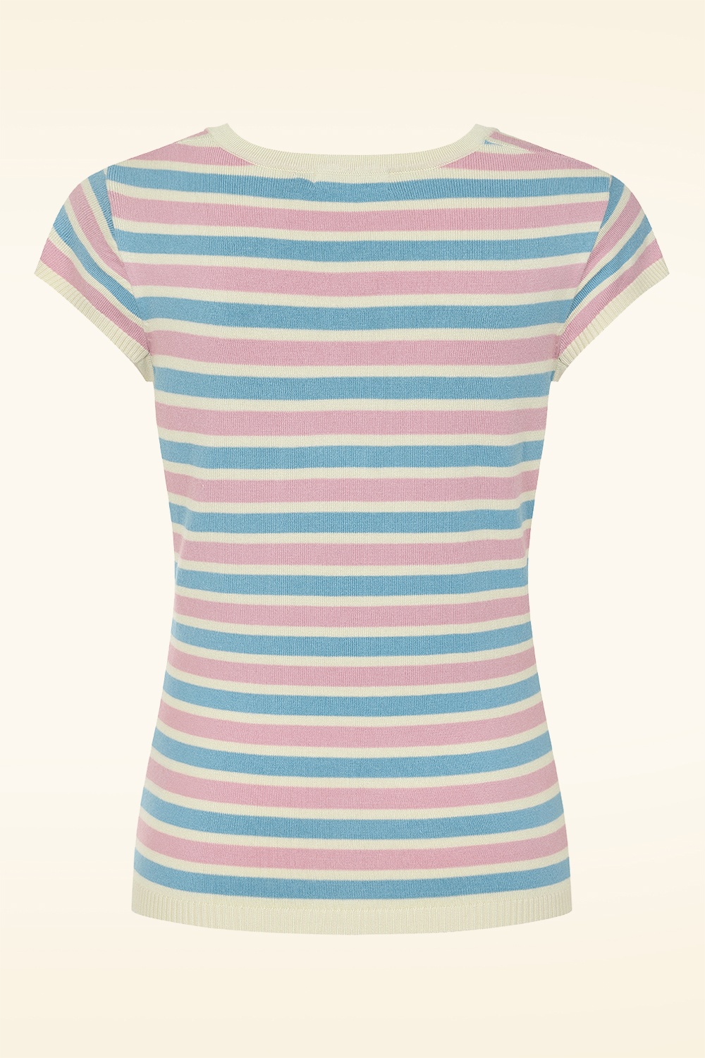 Banned Retro - Vivian gestreepte trui in roze en blauw 3