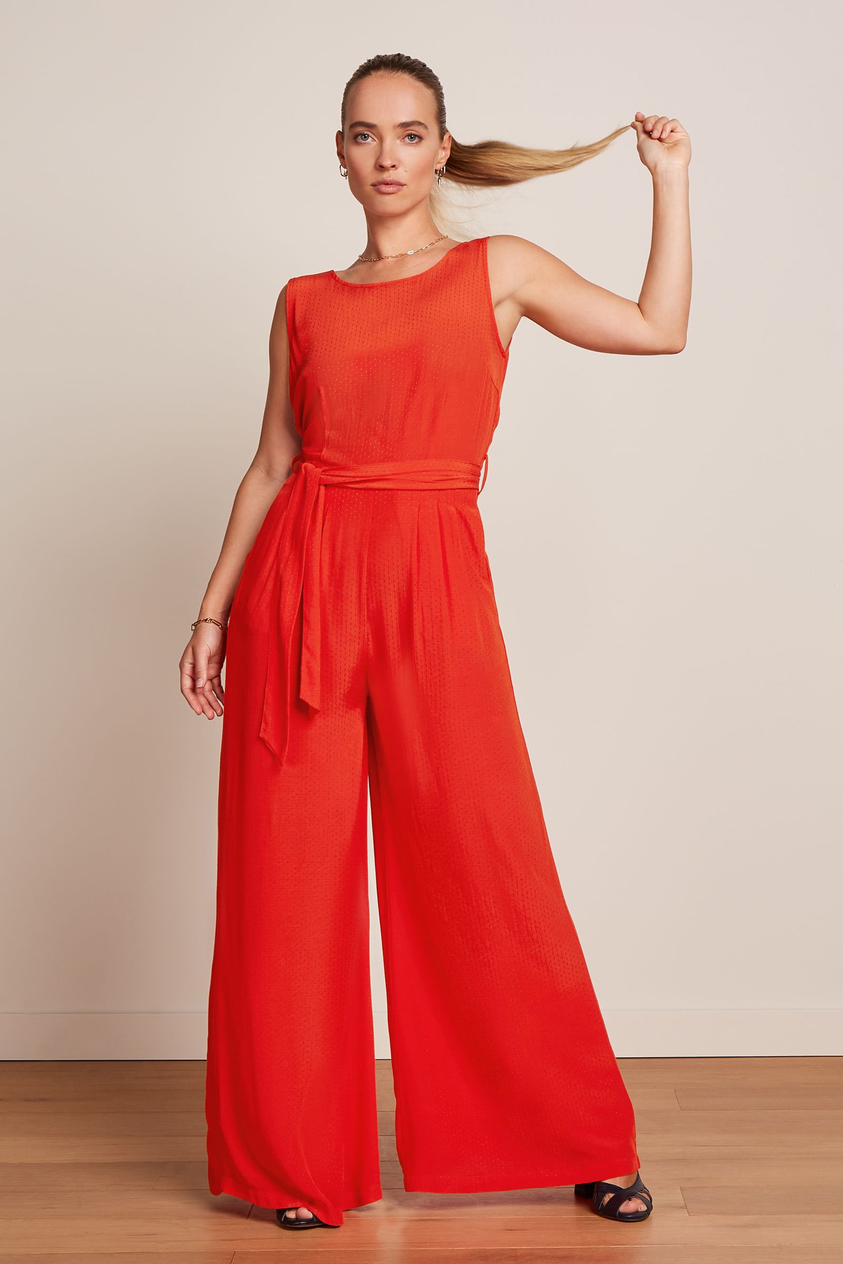 King Louie - Frida jumpsuit Sista in vuurrood