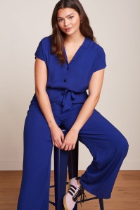 King Louie - Maria Atomic jumpsuit in kobaltblauw 3