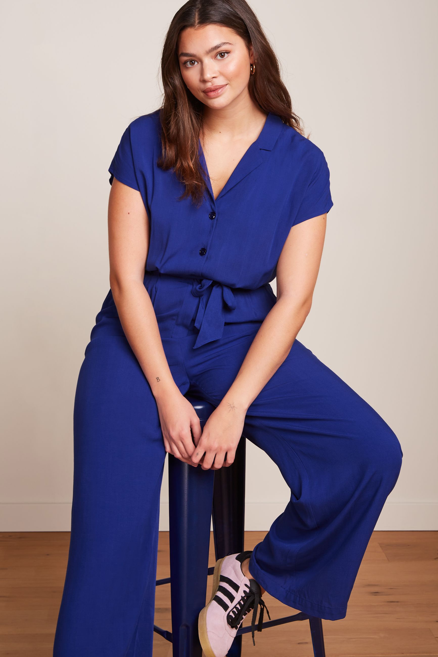 King Louie - Maria Atomic jumpsuit in kobaltblauw 3