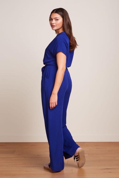 King Louie - Maria Atomic jumpsuit in kobaltblauw 4