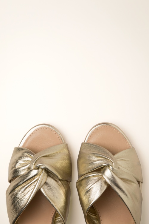 Lola Ramona ♥ Topvintage - Ava Golden Hour muiltjes in goud 2