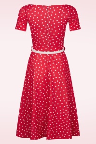 Vintage Chic for Topvintage - Hilly Hearts swing jurk in rood 3