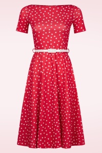 Vintage Chic for Topvintage - Hilly Hearts swing jurk in rood