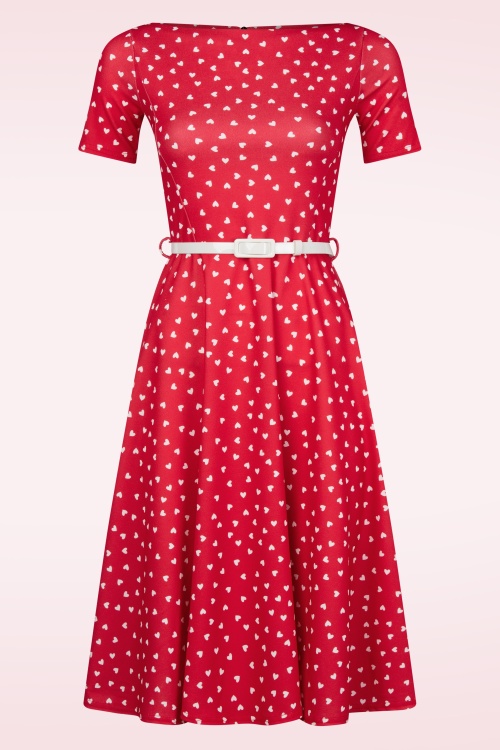 Vintage Chic for Topvintage - Hilly Hearts swing jurk in rood