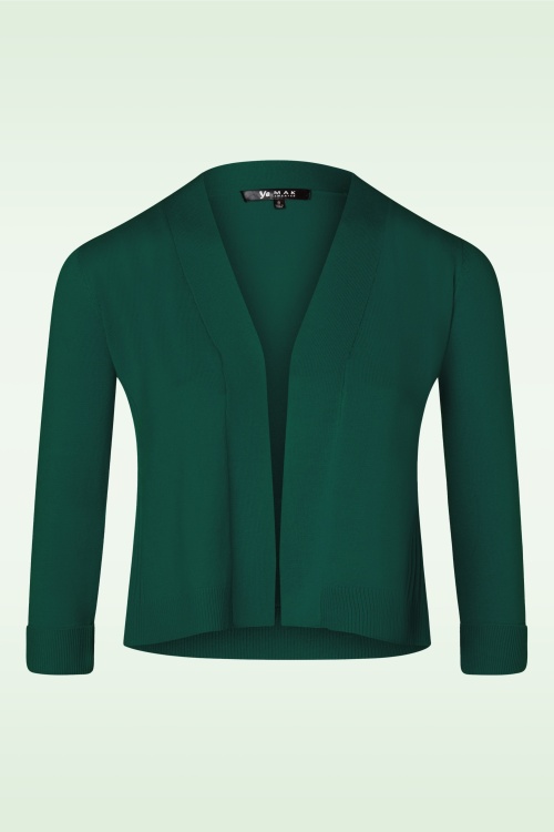 Mak Sweater - Oda Open Vest in Pauwgroen