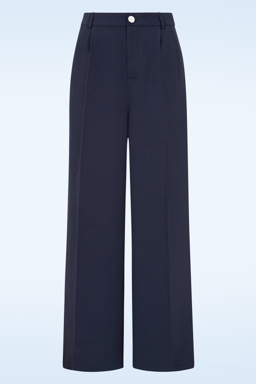 Banned Retro - Hazel pantalon in marineblauw